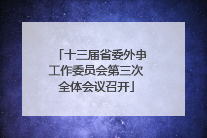 十三届省委外事工作委员会第三次全体会议召开