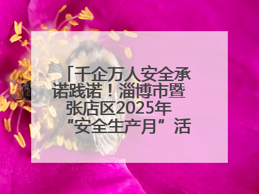 千企万人安全承诺践诺！淄博市暨张店区2025年“安全生产月”活动启动