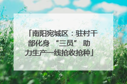 南阳宛城区：驻村干部化身 “三员” 助力生产一线抢收抢种