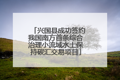 兴国县成功签约我国南方首条综合治理小流域水土保持碳汇交易项目