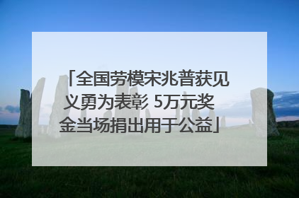 全国劳模宋兆普获见义勇为表彰 5万元奖金当场捐出用于公益