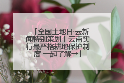全国土地日·云新闻特别策划丨云南实行最严格耕地保护制度 一起了解→
