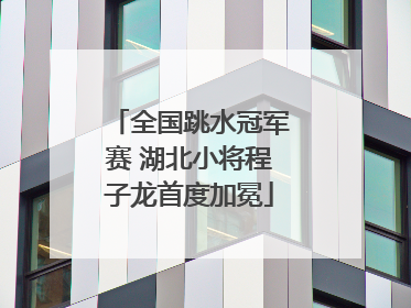 全国跳水冠军赛 湖北小将程子龙首度加冕