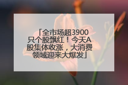 全市场超3900只个股飘红！今天A股集体收涨，大消费领域迎来大爆发