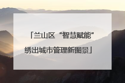 兰山区“智慧赋能”绣出城市管理新图景
