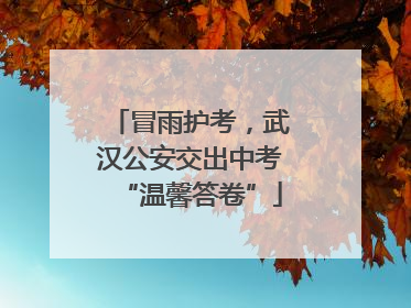 冒雨护考，武汉公安交出中考“温馨答卷”
