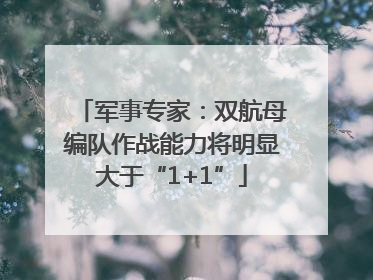 军事专家：双航母编队作战能力将明显大于“1+1”
