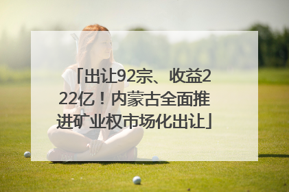 出让92宗、收益222亿！内蒙古全面推进矿业权市场化出让