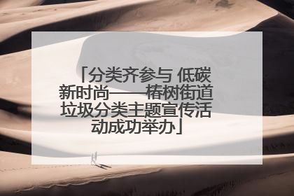 分类齐参与 低碳新时尚——椿树街道垃圾分类主题宣传活动成功举办