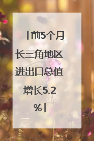 前5个月长三角地区进出口总值增长5.2%