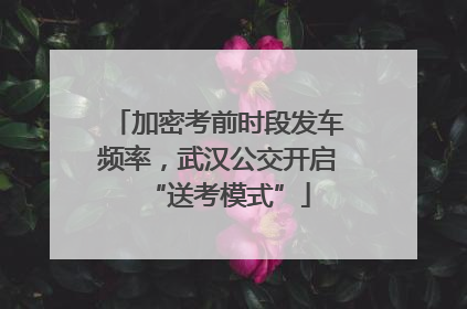 加密考前时段发车频率，武汉公交开启“送考模式”