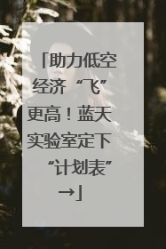 助力低空经济“飞”更高！蓝天实验室定下“计划表”→