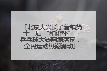北京大兴长子营镇第十一届 “和谐杯” 乒乓球大赛圆满落幕，全民运动热潮涌动