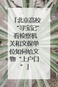 北京高校“寻宝记” 看检察机关和文保单位如何给文物“上户口”