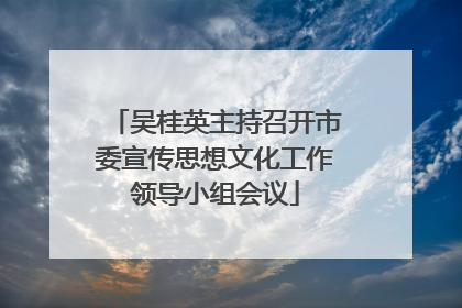 吴桂英主持召开市委宣传思想文化工作领导小组会议