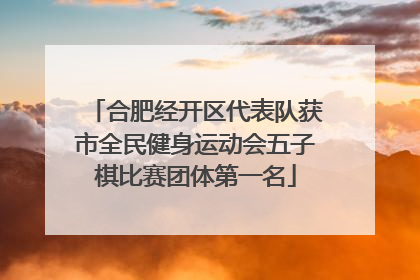 合肥经开区代表队获市全民健身运动会五子棋比赛团体第一名