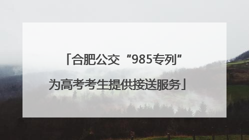 合肥公交“985专列”为高考考生提供接送服务