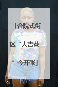 合院式街区“大吉巷”今开张
