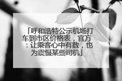 呼和浩特公示机场打车到市区价格表，官方：让乘客心中有数，也为震慑某些司机