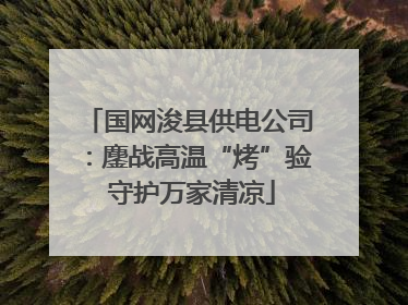 国网浚县供电公司：鏖战高温“烤”验 守护万家清凉