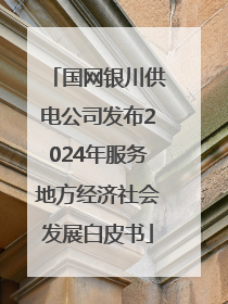 国网银川供电公司发布2024年服务地方经济社会发展白皮书