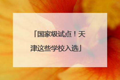国家级试点！天津这些学校入选
