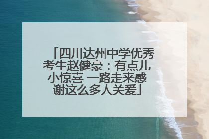 四川达州中学优秀考生赵健豪：有点儿小惊喜 一路走来感谢这么多人关爱