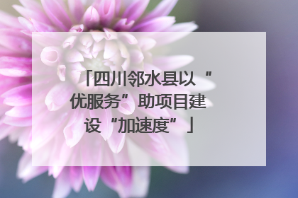 四川邻水县以“优服务”助项目建设“加速度”