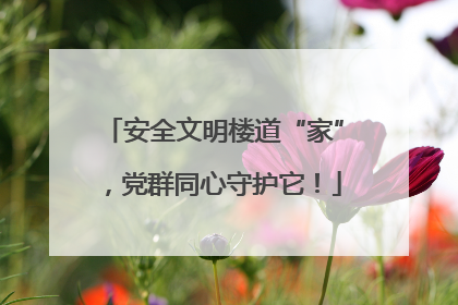 安全文明楼道“家”，党群同心守护它！