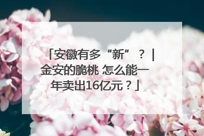 安徽有多“新”？｜金安的脆桃 怎么能一年卖出16亿元？