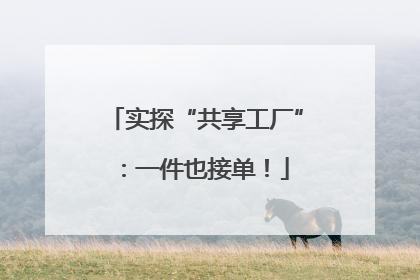 实探“共享工厂”：一件也接单！