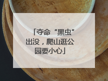 夺命“黑虫”出没，爬山逛公园要小心