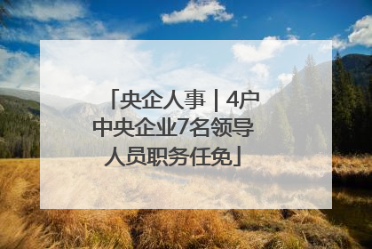 央企人事｜4户中央企业7名领导人员职务任免