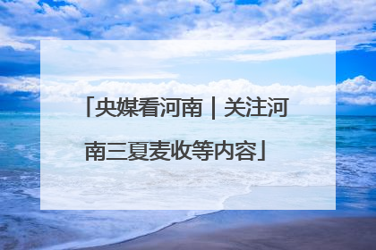 央媒看河南｜关注河南三夏麦收等内容