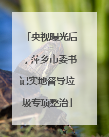 央视曝光后，萍乡市委书记实地督导垃圾专项整治