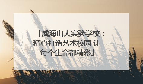 威海山大实验学校：精心打造艺术校园 让每个生命都精彩