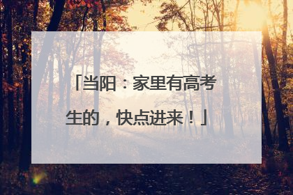 当阳：家里有高考生的，快点进来！
