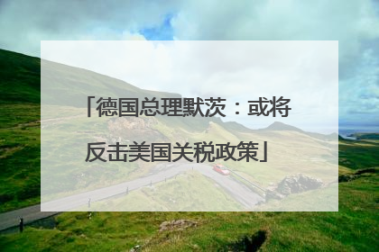 德国总理默茨：或将反击美国关税政策