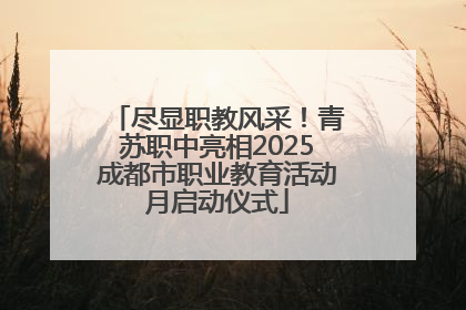 尽显职教风采！青苏职中亮相2025成都市职业教育活动月启动仪式