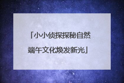 小小侦探探秘自然 端午文化焕发新光