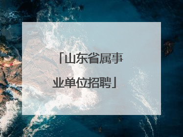 山东省属事业单位招聘