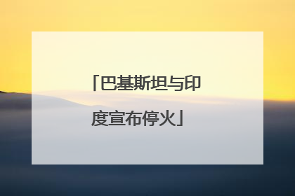 巴基斯坦与印度宣布停火