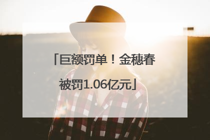 巨额罚单！金穗春被罚1.06亿元