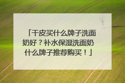 干皮买什么牌子洗面奶好？补水保湿洗面奶什么牌子推荐购买！