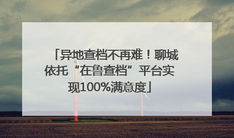异地查档不再难！聊城依托“在鲁查档”平台实现100%满意度