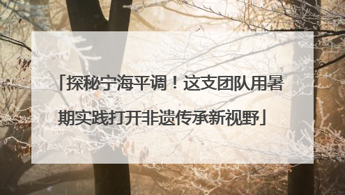 探秘宁海平调！这支团队用暑期实践打开非遗传承新视野