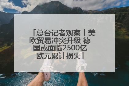 总台记者观察丨美欧贸易冲突升级 德国或面临2500亿欧元累计损失