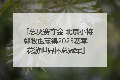 总决赛夺金 北京小将郭牧也赢得2025赛季花游世界杯总冠军