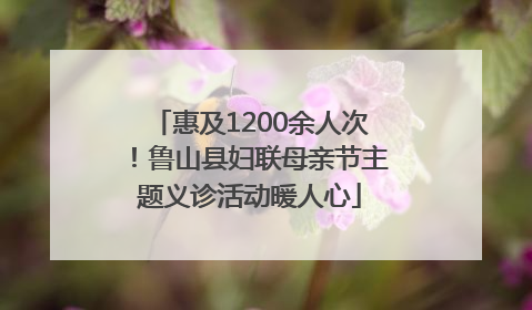 惠及1200余人次！鲁山县妇联母亲节主题义诊活动暖人心