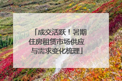 成交活跃！暑期住房租赁市场供应与需求变化梳理